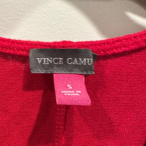 Vince Camuto Red V-Neck Women's tunic - Picture 3 of 4